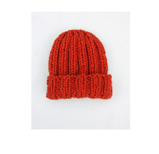 czapki damskie Czapka  beanie wełna peruwiańska alpaka pomarańcz
