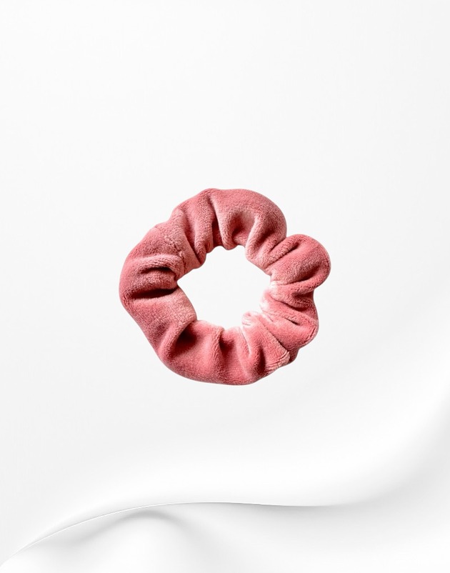 gumki do włosów Scrunchie gumka frotka wąska welurowa różowa