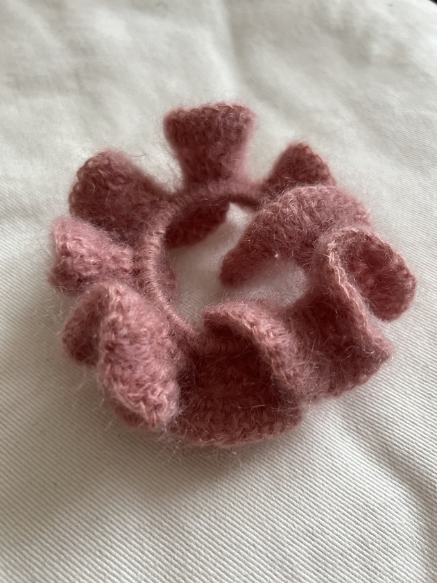 gumki do włosów Scrunchie Miu moher z jedwabiem