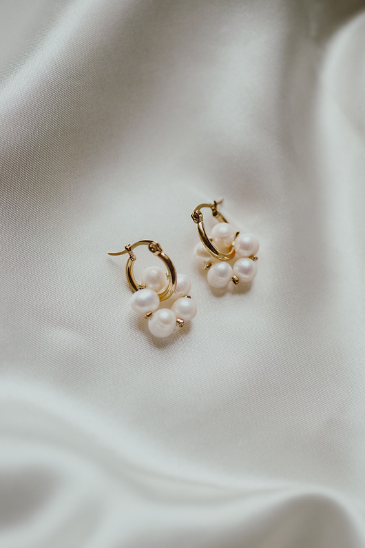 kolczyki z kamieniami Kolczyki Perłowe Bąbelki