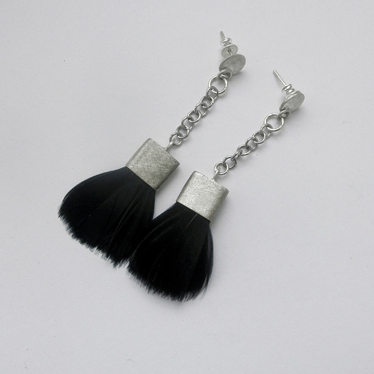 kolczyki z piórami PIÓRKO kolczyki