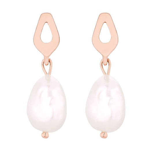 kolczyki pozłacane Kolczyki w różowym złocie z naturalnymi perłami