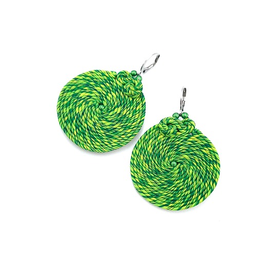 kolczyki soutache Kolczyki sutaszowe koła zielone nowoczesne codzienne Luna