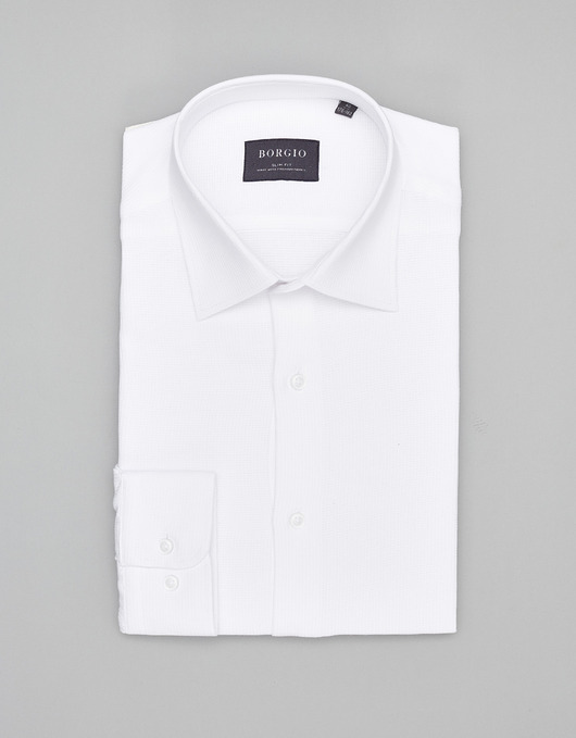 koszule męskie Koszula męska licodia 00457 długi rękaw biały slim fit