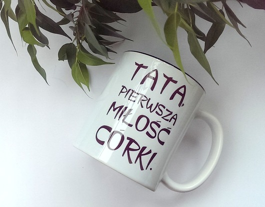 KUBEK TATA MIŁOŚĆ CÓRKI z CZARNYM WNĘTRZEM FarrowDesign
