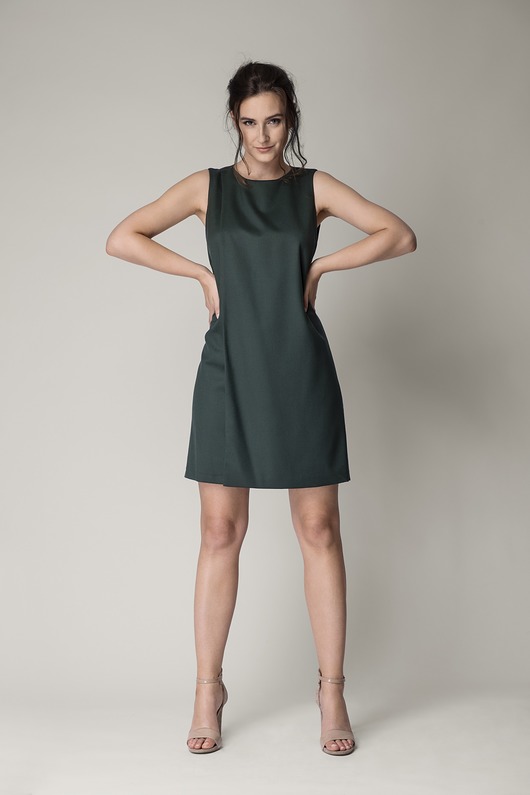 sukienki mini damskie Racing green dress - elegencka sukienka mini