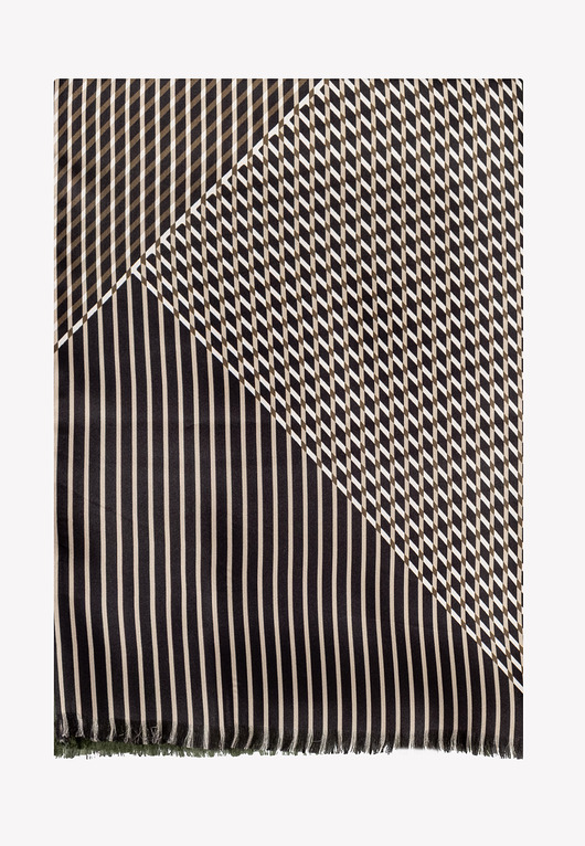 moda - inne Elegancki szal szalik męski jedwab 100% zielony frędzlami 25x160 cm