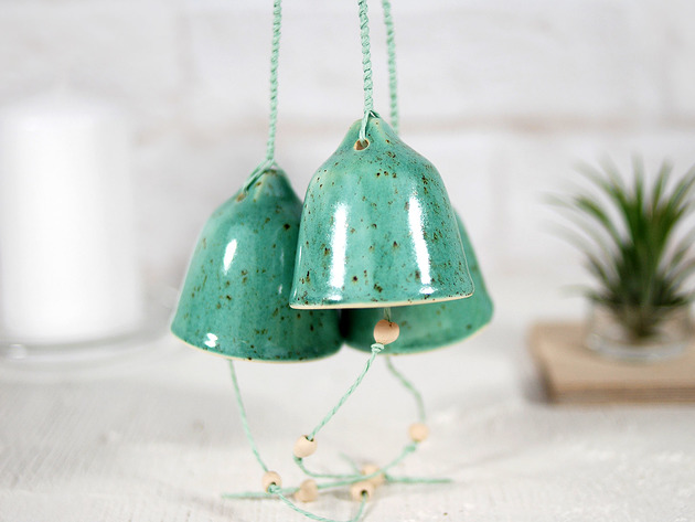 łapacze snów Ceramiczne dzwonki ozdoba wisząca do domu - turkus