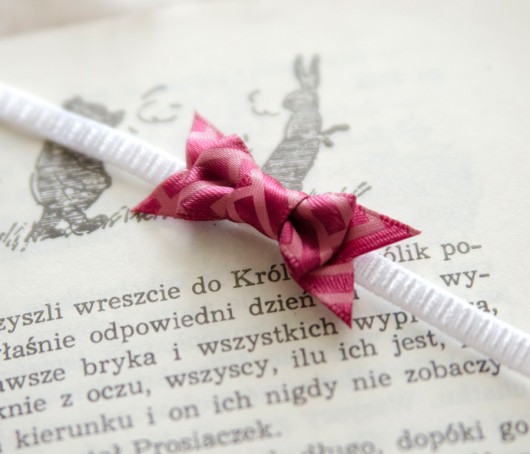 Opaska biała z kokardką smalldesign