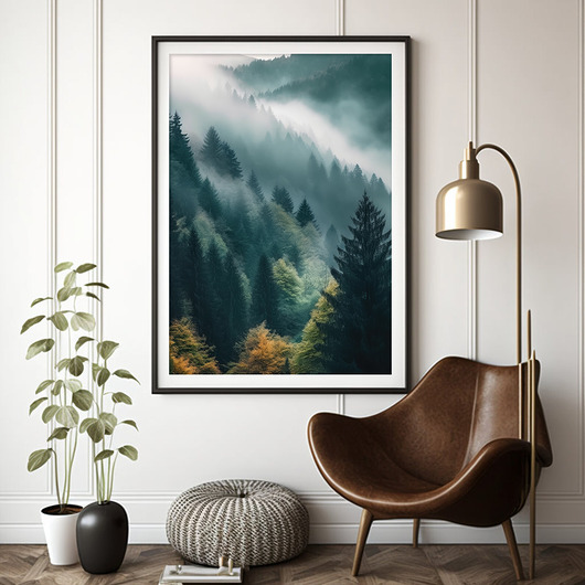 plakaty Plakat Cisza wśród leśnych mgieł