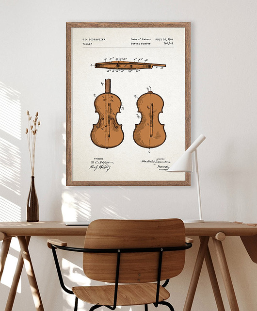 plakaty Plakat Skrzypce - grafika z patentem - instrument
