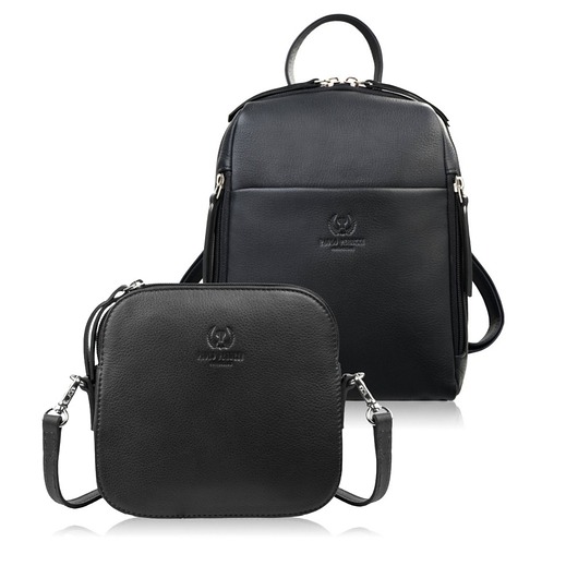 plecaki Plecak damski skórzany AY-26 i mała torebka na ramię AY-24 zestaw upominkowy 