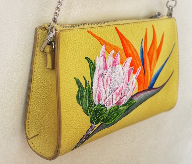 torby na ramię Ręcznie malowana torebka w kwiaty