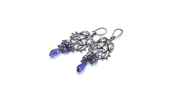 kolczyki wire wrapping Bez - kolczyki