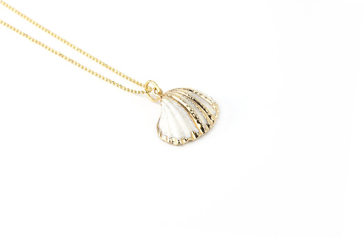 Colare Muszelka Biała Złoto Brazi Druse Jewelry