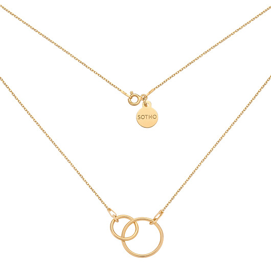 złote naszyjniki Złoty naszyjnik z dwoma kołami