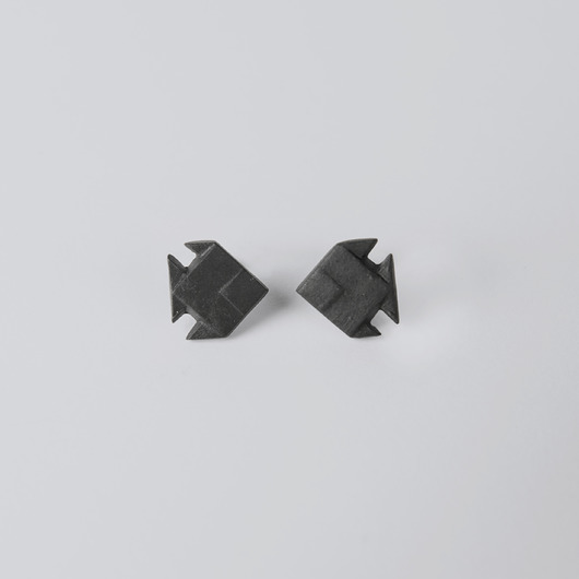 kolczyki ceramiczne Kolczyki z Porcelany Origami Rybki Średnie Czarne