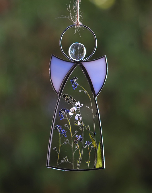 Chrzest - inne Anioł z suszonymi niezapominajkami