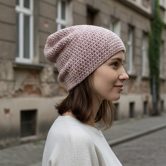 czapki damskie Czapka całoroczna przejściowa cienka bawełna s/m róż