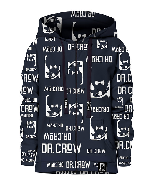 bluzy dla dziewczynki Bluza Zamek Dziewczynka DR.CROW Logo Czarna