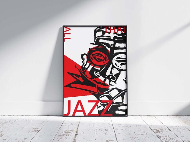 grafiki i ilustracje Plakat All that Jazz nr2 50x70 cm  grafika polish jazz muzyka na ścianę