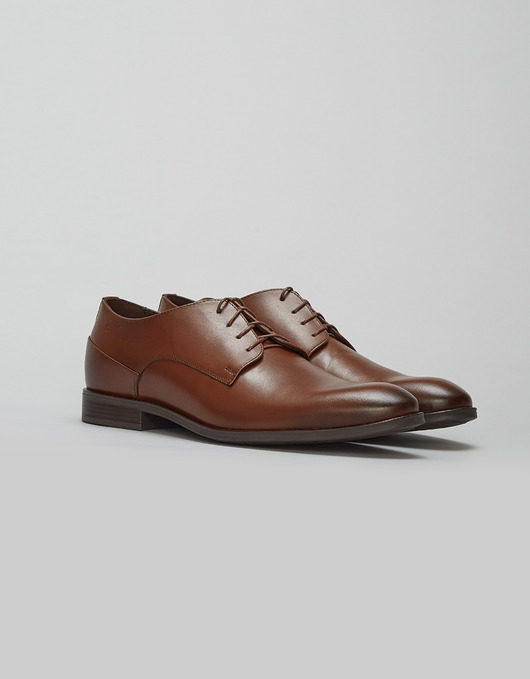 buty męskie Jasnobrązowe eleganckie buty sznurowane b014