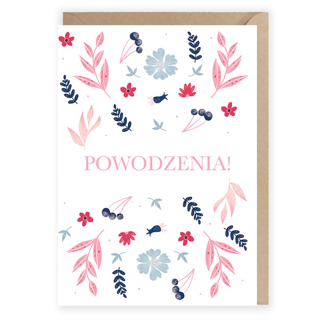kartki okolicznościowe - wydruki Kartka okolicznościowa - Powodzenia kwiaty