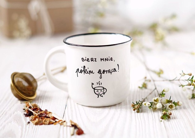 kubki Kubek z Gorącą Kawką