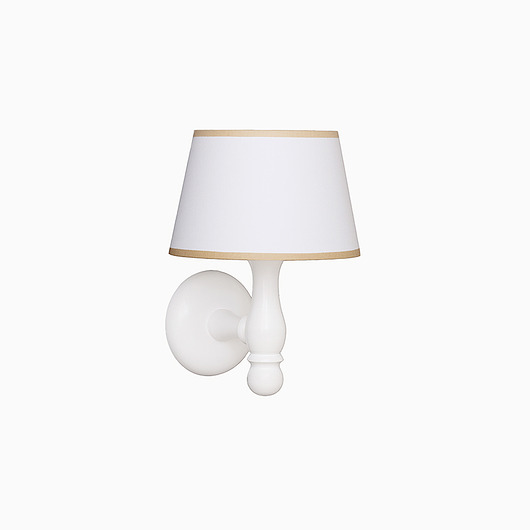 Kinkiet biały z beżową lamówką Roomee Decor