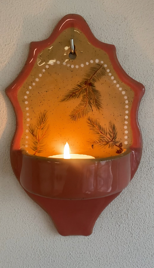 dekoracje świetlne Świecznik naścienny ceramiczny