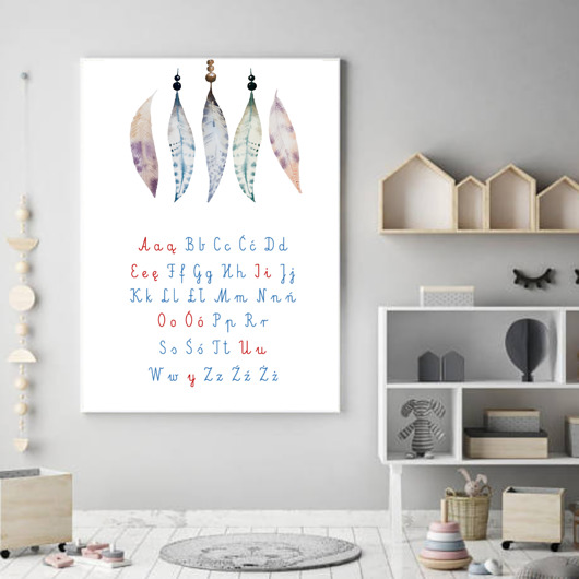 alfabet Montessori  plakat dla dzieci Plakatowka