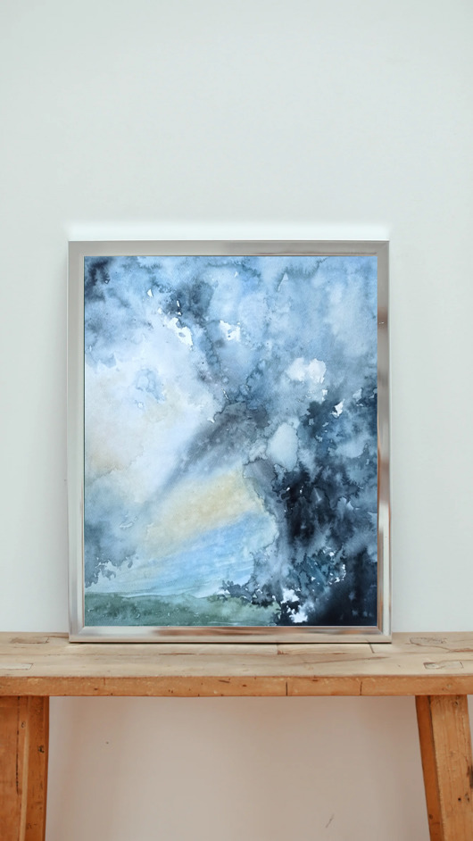 obrazy WYPRZEDAŻ SZTUKI! Akwarela Niebo oryginalny obraz 300g A4 21x30 cm
