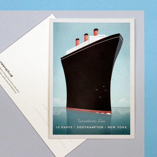 plakaty Plakat Transatlantyk - retro pocztówka