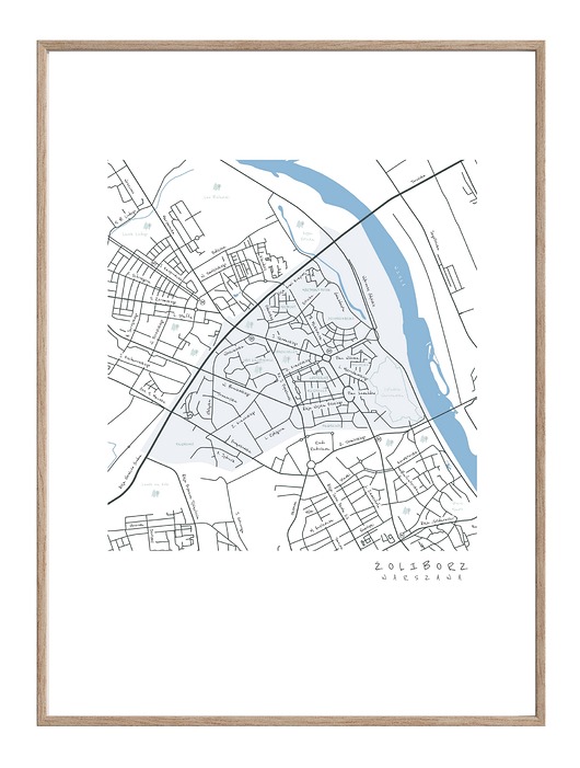 plakaty ŻOLIBORZ  Warszawa  plakat mapa