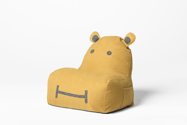 pufa dla dziecka Puf Hippo SOFT - Zółta