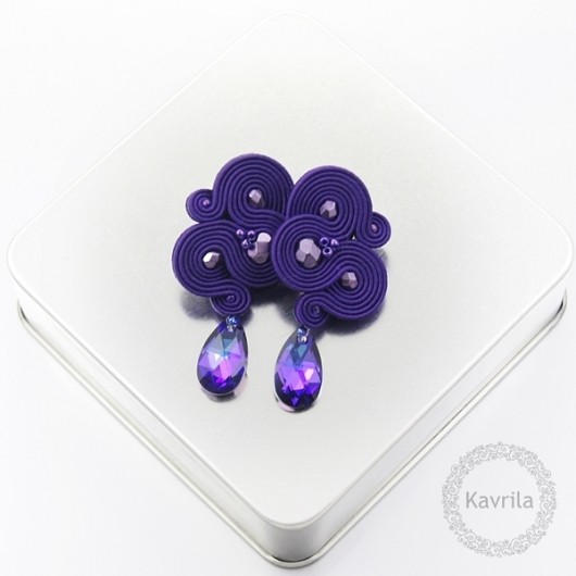 kolczyki soutache femidi dark violet kavrila