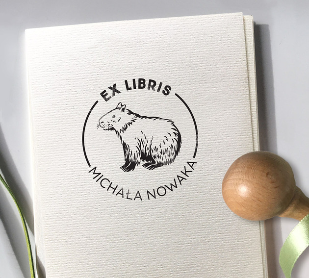 stemple KAPIBARA -  pieczątka Ex Libris do książek
