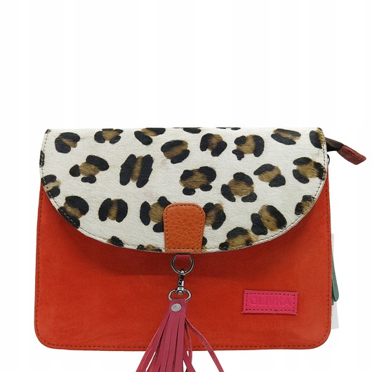 torby na ramię Torebka klasyczna damska zamszowa odpinany chwost brelok OLIVKA