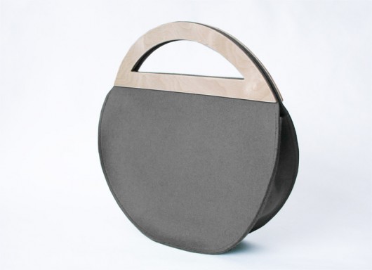 Round felt bag Gray moo studio