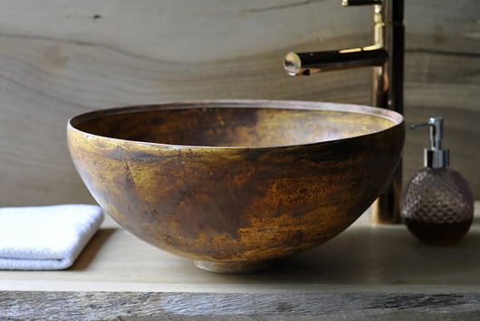 umywalki Umywalka ceramiczna - Rdzawy/ Rusty mat