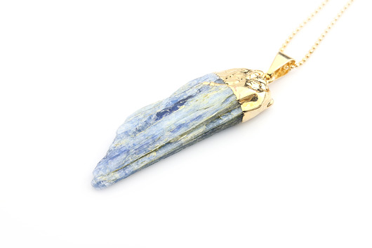 Brazi Colare Raw Kyanit Niebieski w złocie Brazi Druse Jewelry