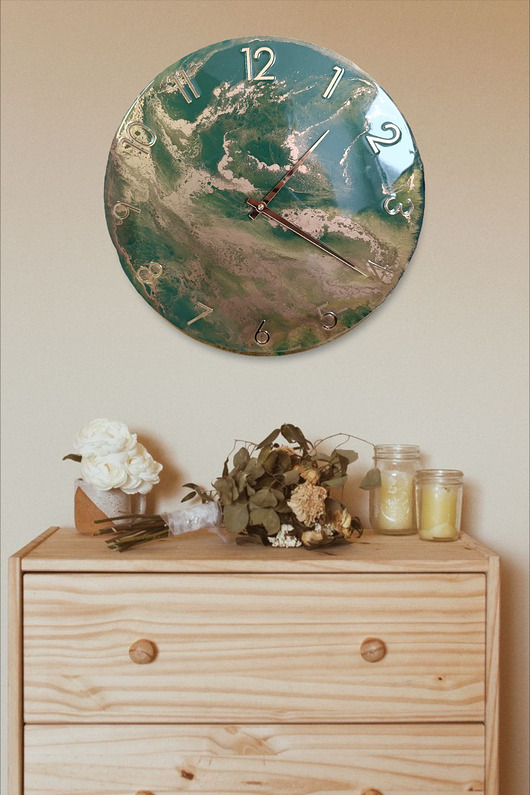 zegary Zegar ścienny z żywicy epoksydowej - 40 cm