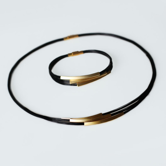 komplet biżuterii Komplet Gold in Black