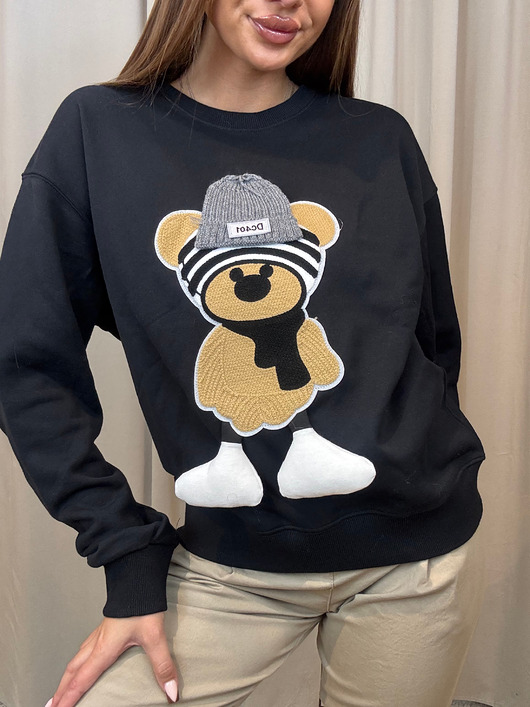 bluza bez kaptura damska Bluza Miś 3D