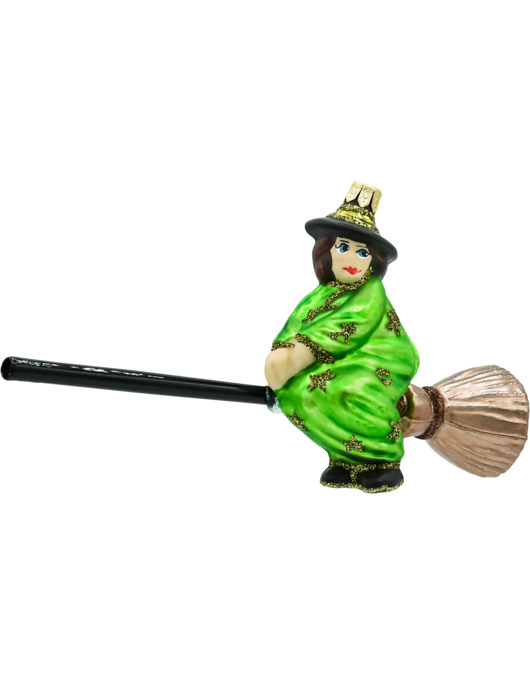 bombki Bombka choinkowa: Czarownica na miotle: jasnozielona