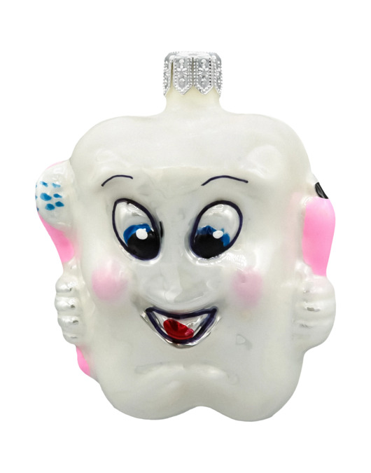 ozdoby choinkowe Bombka choinkowa: Uśmiechnięty ząbek z pastą i szczoteczką: różowy