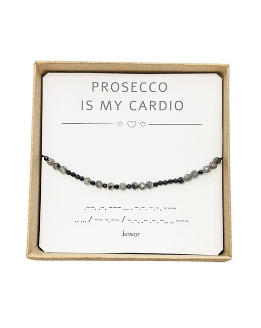 bransoletki na sznurku Prosecco is my cardio Bransoletka z alfabetem Morse