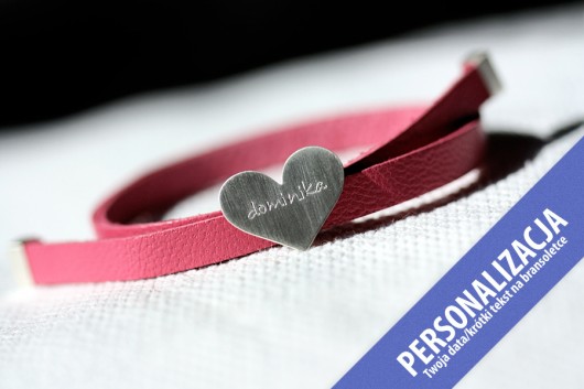 Personalizowana bransoletka skórzana ze srebrem ANDY POP. Biżuteria interaktywna