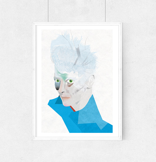 Tilda blue - A2 illustrations art Giclée print Żaneta Antosik PRINTS