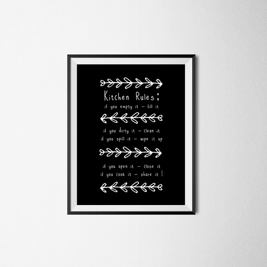 Plakat Kitchen Rules | black | A3 wejustlikeprints